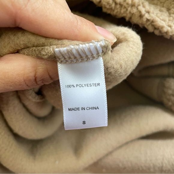 Koolaburra by UGG Cozy Sherpa Plush Tunic Lounger Amphora Tan full zip small - Picture 6 of 9